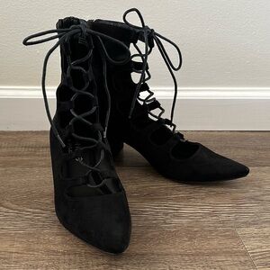 Black Lace Up Heels Sz 9